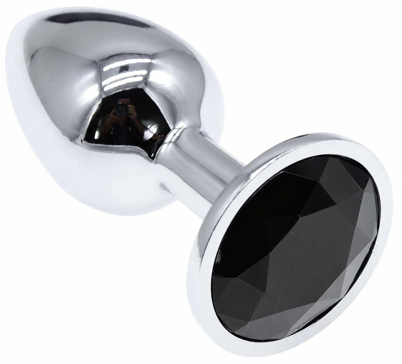 Mini Diamant Buttplug Sølv/Sort