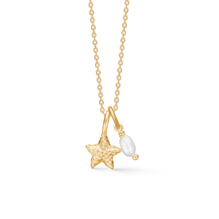 Starfish Lustre udført i 925 ren sterlingsølv belagt med 18 karat forgyldning med en perle.