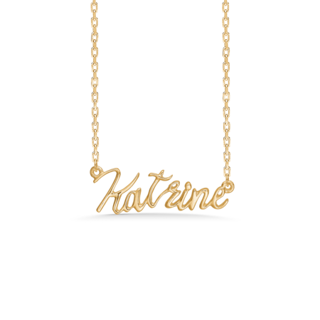 Name Tag Katrine is made of 925 pure sterling silver plated with a durable 18 karat gold plating.