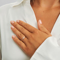Diamond Dew ring in 14-carat gold, as worn by the model