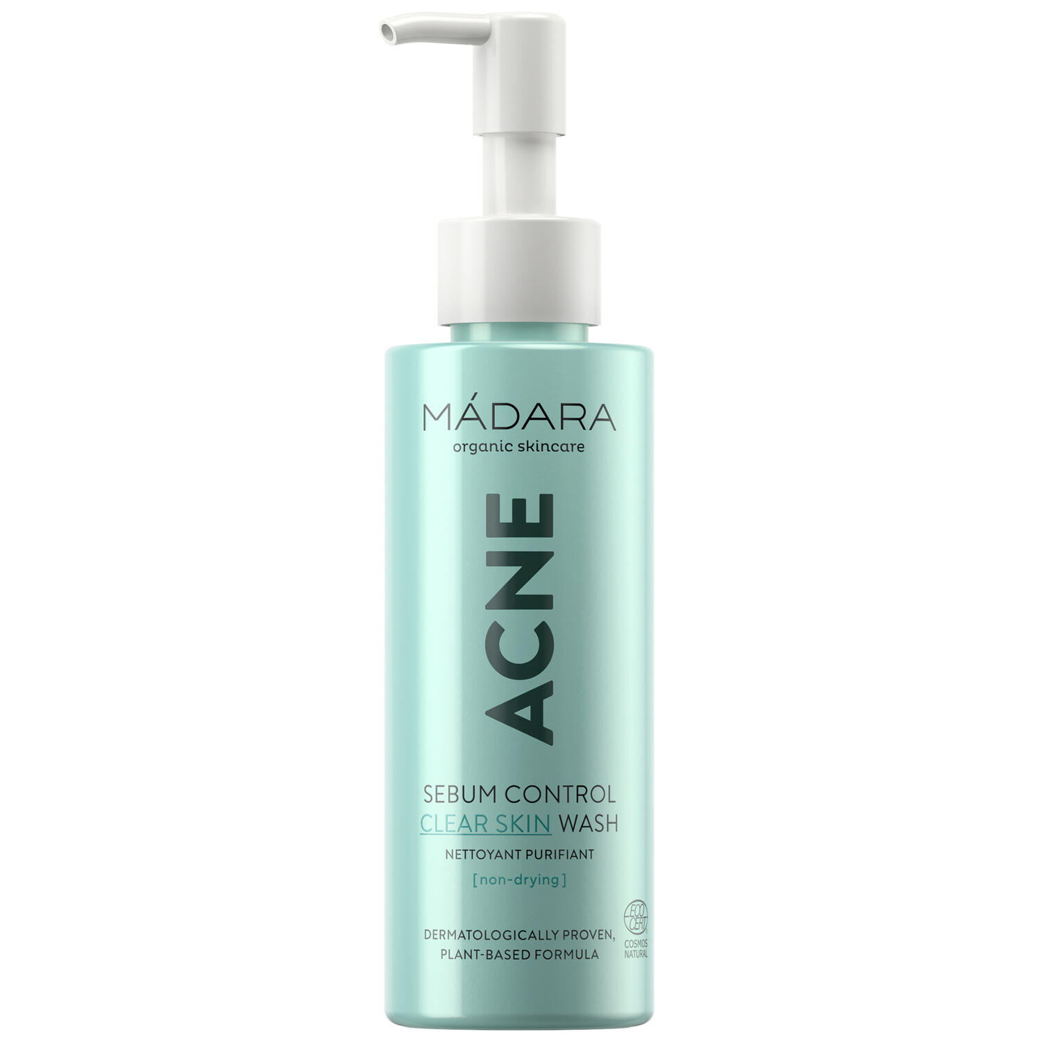 Mádara, ACNE Sebum Control Clear Skin Wash, 140 ml. - Ansigtspleje, Hudpleje, Acne, Bumser, Uren Hud, Ansigtsrens, Dermatologisk Testet, Alle hudtyper