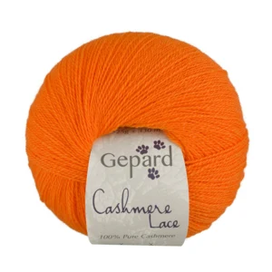 Gepard garn cashmere lace i farven flammeblomst orange