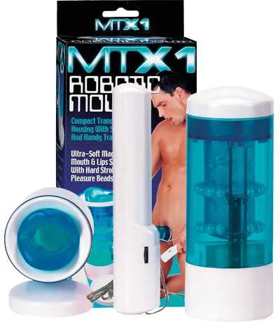 MTX Robotic Mouth – avanceret masturbator i sort design med sugefunktion, vibration og USB-opladning