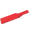 Rød paddle 30 cm i kunstlæder med håndledsstrop, til bondage og sanselege.