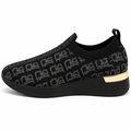 Slip-on damesneaker med jacquardmønster og gulddetalje