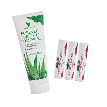 Forever Bright Toothgel og 3 stk. Aloe Lips
