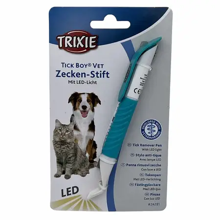 Trixie Flåt Tang med ledlys til hunde | Assorteret farver i sort og turkis