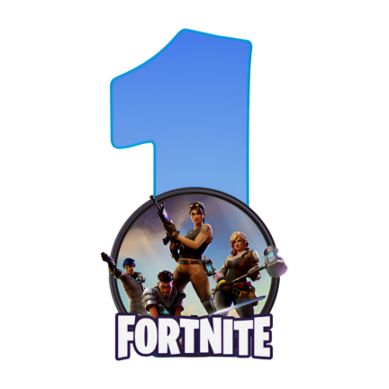 Fortnite sukkerprint A3 med blåt 1-tal
