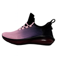 Damesneaker i pink og lilla gradient med sort hælkappe og luftsål