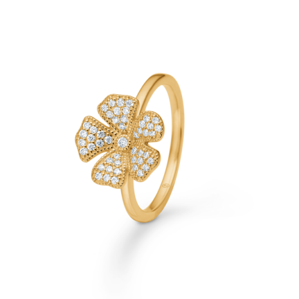 FLEUR ring in 14 karat gold with diamonds | Danish design by Mads Z