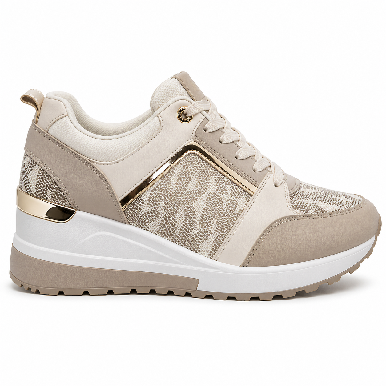 Luxe Wedge Sneaker Beige