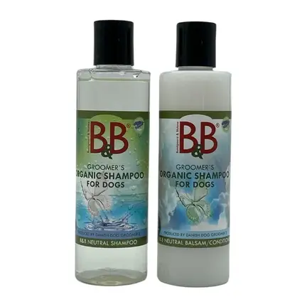 B&B Parfumefri Hundeshampoo-og-Hundebalsam-sæt-2x250ml.