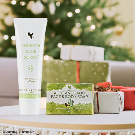 Forever Aloe Scrub skrubbecreme og Aloe Avocado Face & Body Soap - julegaveforslag