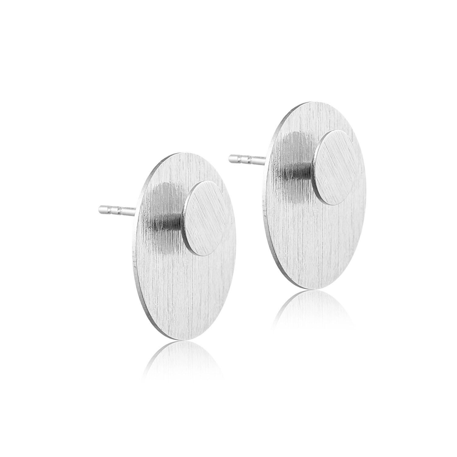 Cirkel i cirkel ørering - sølv - 2 stk (par)