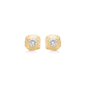 Wild Cliff earrings made in 925 pure sterling silver with a durable coating of 18 karat gold plating set with fine white zirconia.