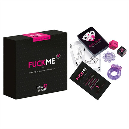 FuckMe Time To Play Time To Fuck erotisk parspil med Kama Sutra-kort, terninger og vibrerende ring