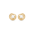 SWIRL W. PEARL earrings in 14 karat gold with pearl | Danish design by Mads Z