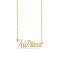 Name Tag Necklace Katrine - necklace with name - name necklace in gold plated sterling silver
