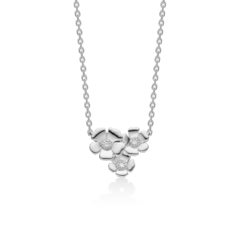FLEUR halskæde i sølv med hvid topas.