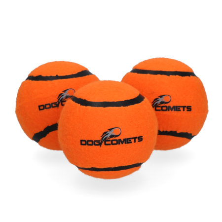 Dog Comets Starlight Tennisbold - M, 3 stk, orange