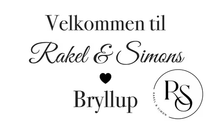 Velkomst skilt til bryllup med monogram - hvid akryl, sort tekst