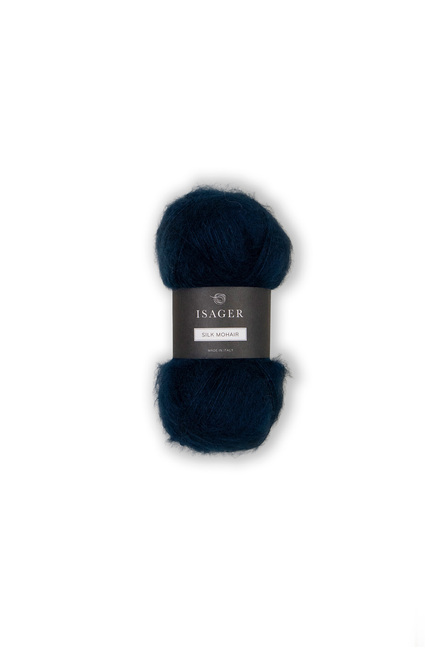 Garnnøgle isager silk mohair farve 101 mørk petrol