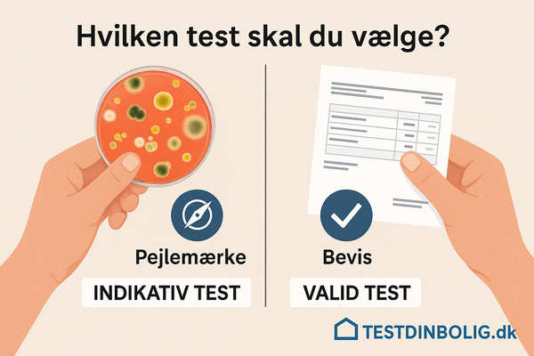 billede viser indikations skimmelsvamp test og en valid skimmelsvamp test