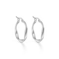 Curved Hoops - Minimalistiske snoet øreringe med et feminint look i sterling sølv
