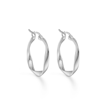 Curved Hoops - Minimalist twisted earrings with a feminine look in sterling silver