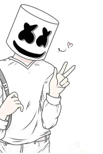 Fortnite sukkerprint A3 med Marshmello peace-motiv