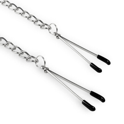 Fetish Collection Nipple Clamps With Chain – brystklemmer i metal med justerbar skrue og kæde