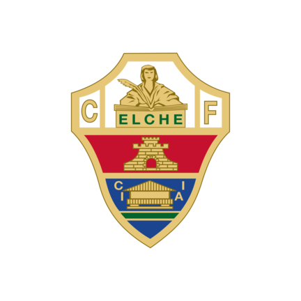 Elche CF klublogo på hvid baggrund til rundt kageprint Ø2–28 cm