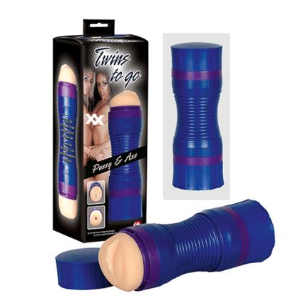 Twins To Go Pussy & Ass – dobbelt masturbator med vagina og anus i blødt materiale