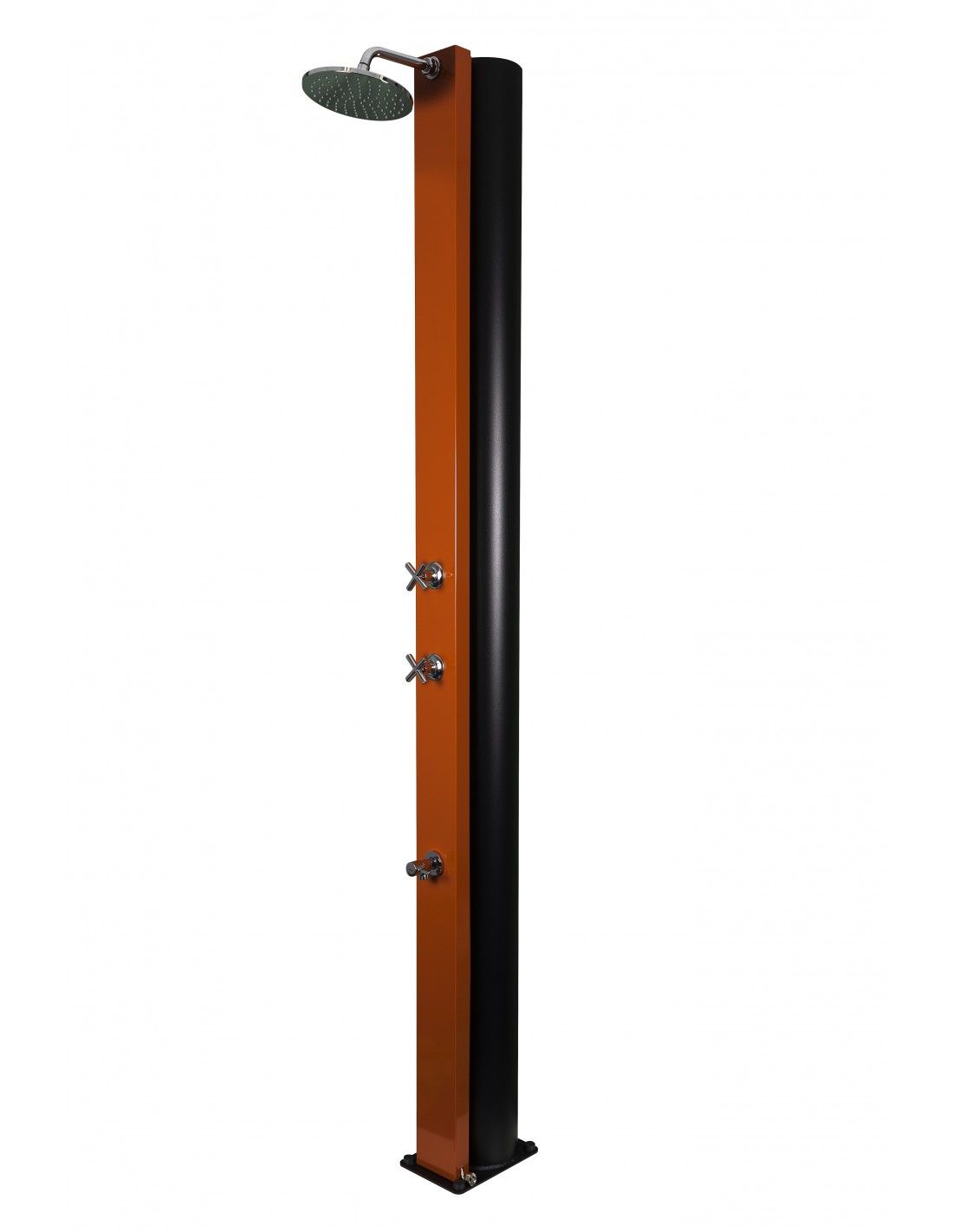 CRM CROSS - Solardusche 40 Liter - Orange, Mit Fußdusche