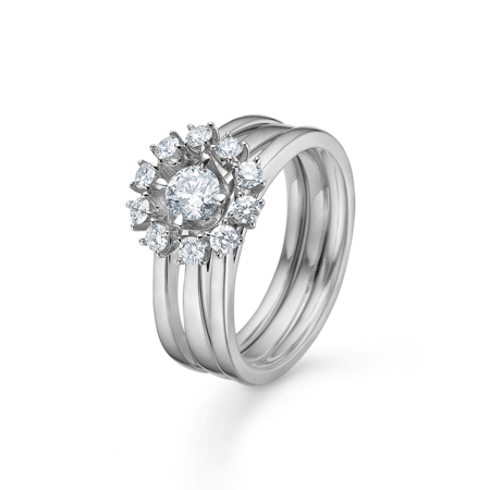 CROWN TIARA diamantring i 14 karat hvidguld | Mads Z