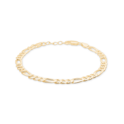 Figaro Chain Bracelet - Figaro armbånd i sterling sølv forgyldt i 18 kt guld