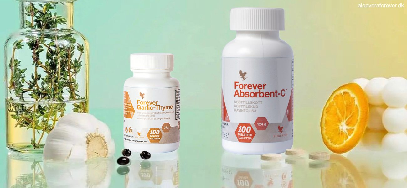 Forever Garlic-Thyme og Forever Absorbent-C
