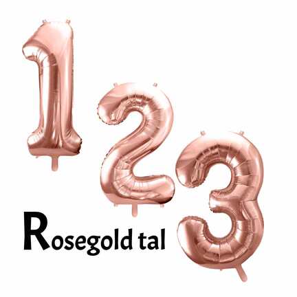 Store folie ballon tal rose gold til helium