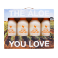 Sampak med 4 stk. Forever Aloe Peaches Aloe vera juice drik