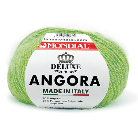 garnnoegle i angora fra mondial i farven lys grøn 528