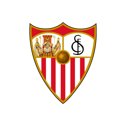 Sevilla FC klublogo på hvid baggrund til rundt kageprint Ø2–28 cm