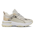 Chunky beige sneaker med snake-mønster og kraftig