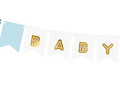 Babyboy banner - babyshower pynt blå og guld