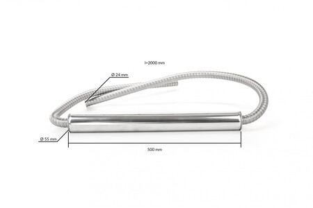 Udstødningsrør Ø24 mm med indbygget lyddæmper – reducerer støj fra oliefyr og kinafyr