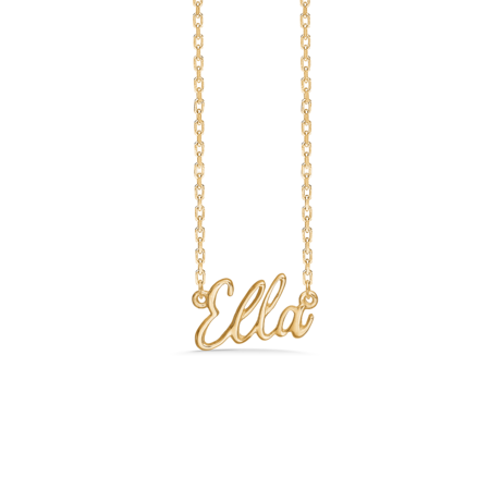 Name Tag Ella is made of 925 pure sterling silver plated with a durable 18 karat gold plating.