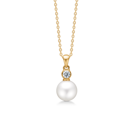 IRIS pendant in 8 karat gold with pearl | Danish design by Mads Z