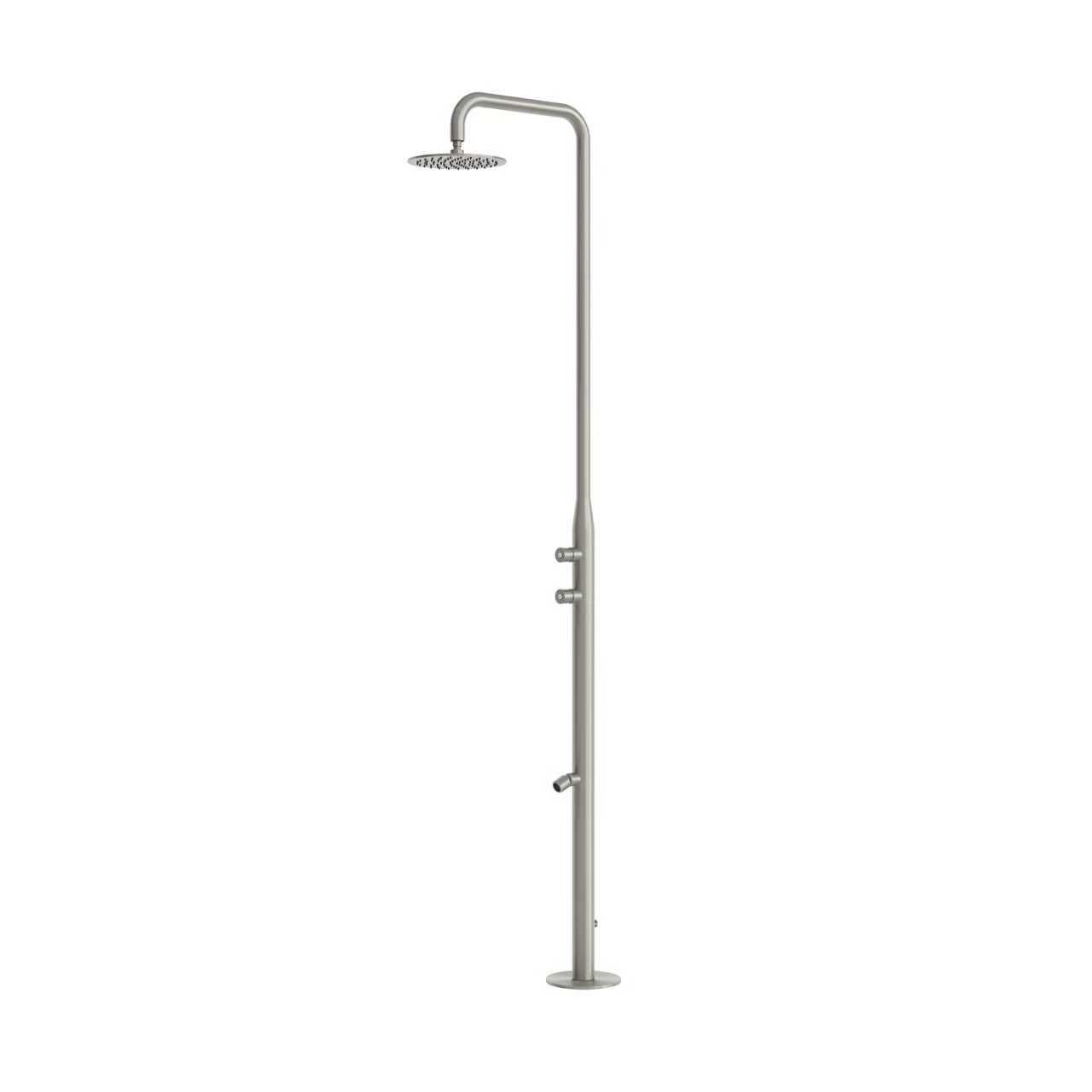 Sined TEULADA INOX – Exklusive Außendusche aus Edelstahl 316L mit 25 cm großer Regendusche (gebürsteter Edelstahl)