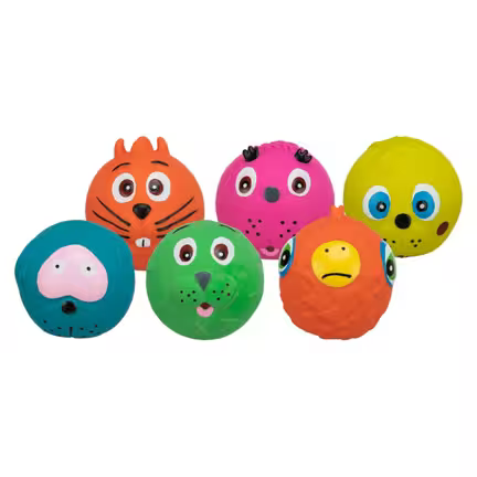 Trixie latex bold til hund med sjovt ansigt og piv