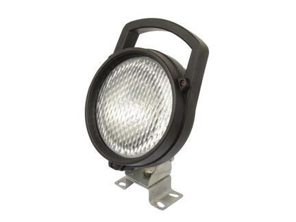 Arbejdslygte rund med håndtag  12 Volt / 55W  Kabel længde: 190mm  Montage: Bolte  Overall bredde: 98mm  Total højde: 245mm  Bredde: Ø155mm  Passer på: Massey Ferguson, Fendt mv.  OEM ref.  Fendt X830160055000 Massey Ferguson 1678582M91