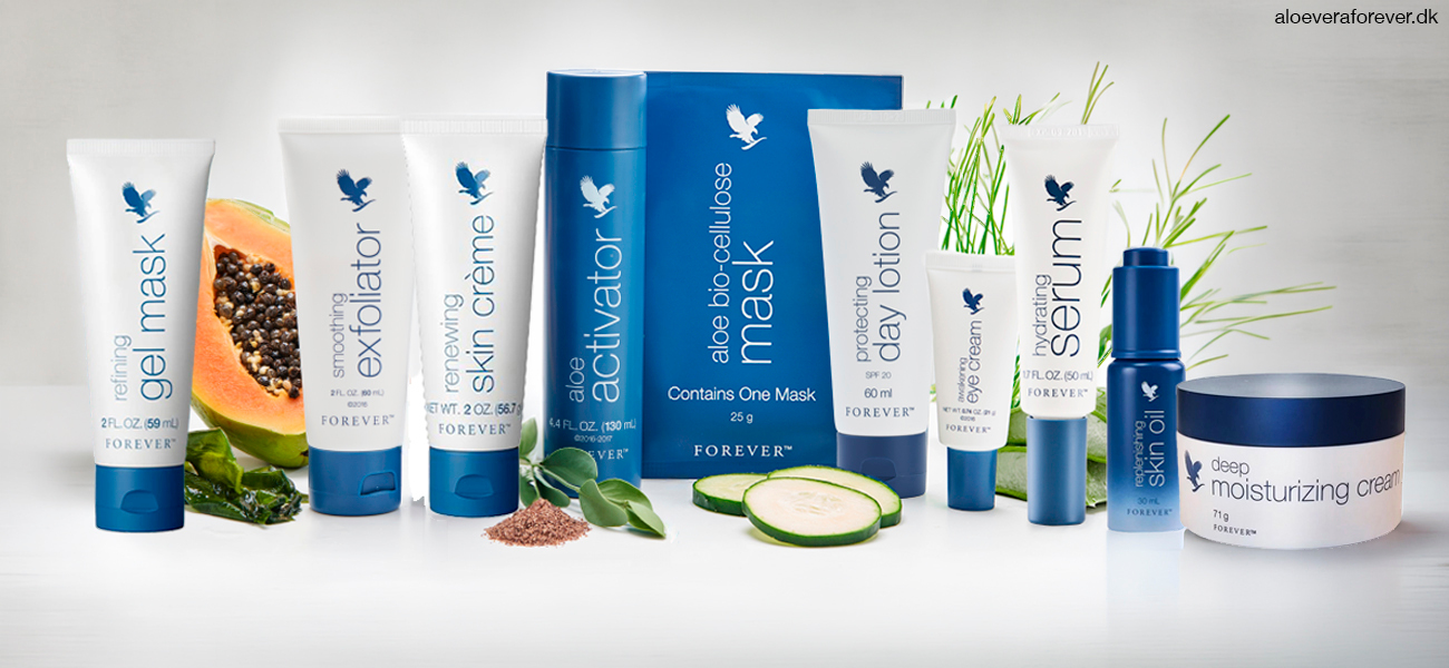 Targeted skincare fra Forever Living - den blå hudplejeserie med Aloe vera